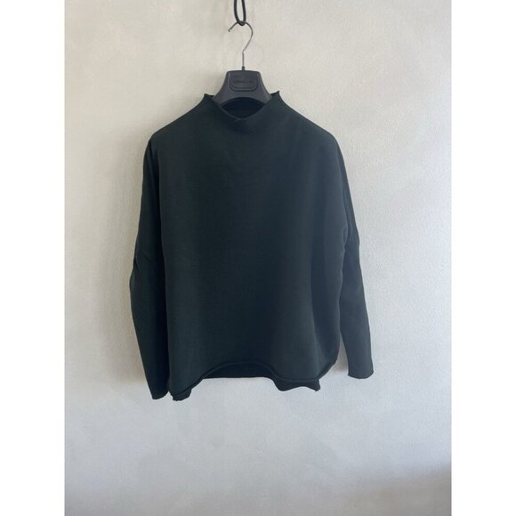 Frank and Eileen Pullover Cotton Hoodie Womens Medium Green Funnel Neck Sweater - Picture 1 of 4
